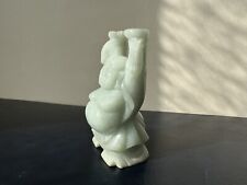 Eine weiße Jadeit/Jade Art Hartstein geschnitzte chinesische Buddha Skulptur (2 von 2)