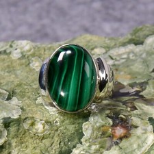 Malachit Ring, 925er Silber
