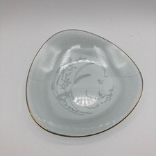 Schale Blatt Glas Glasschale Gräser Herbst   Motiv mit Goldrand