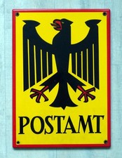 Großes altes originales Postamt Schild aus Emaille Email Vintage