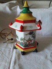 Pagode Rauchverzehrer 20/30er Jahre, Keramik Porzellan Vintage China Haus Retro