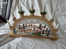 Schwibbogen, Lichterbogen, aus Holz, farbig, weihnachtliche Szene, Licht 230V