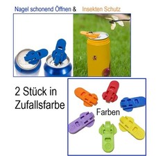 2 Stück Kombi 2 in 1 Getränke Dose Öffner und Verschluss Zufallsfarbe