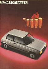 Talbot Samba und Samba Cabrio Prospekt Brochure Depliant 1984