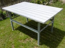 metzgerei metzger arbeits schlacht haus tisch alu profile metall top garten deko