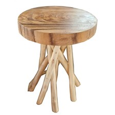 Taru Hocker: Massives Teakholz, Astbeine, handgefertigt