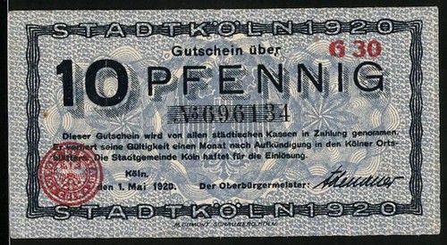 Notgeld köln 1920 10 - notgeld,