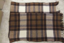 Decke Wolldecke 100%  Wolle  Naturfasern  180 x 160 Fransen wollbraun wollweiß