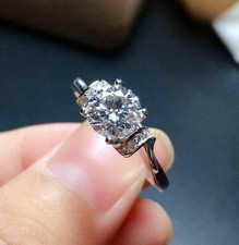 Massiver 14 K Weißgold 1,95