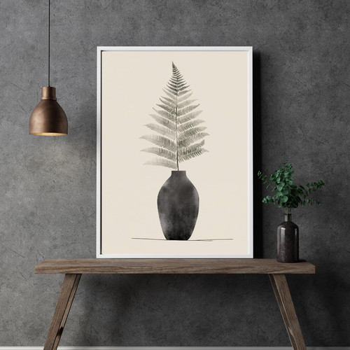 Boho wandbild farn mit - boho, a4