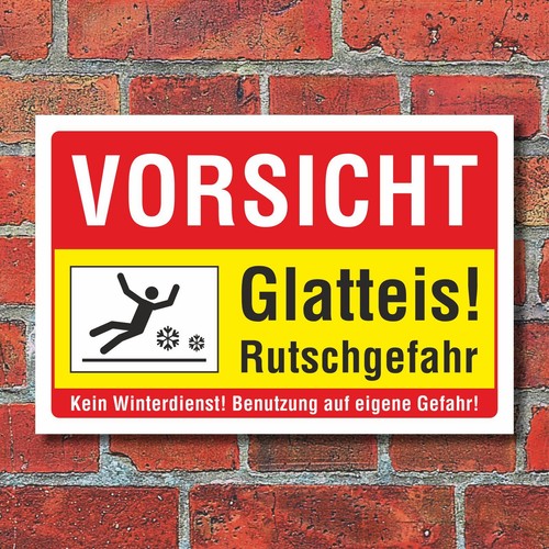 Schild vorsicht glatteis - schild,