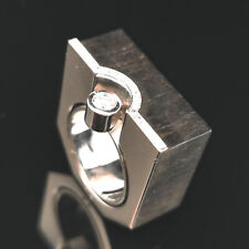 Ring Weissgold 18 K 750 / 1000  Ebenholz Brillant  ca. 0,20 CT [ 056535 ]