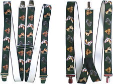 Hosenträger mit mit vielen verschiedenen Pferdeköpfen Pferde H-Form + Y-Form