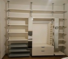 gebraucht: Ikea Stolmenregal Regalsystem begehbarer Kleiderschrank weiss/ Alu