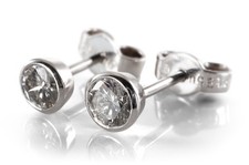 Solitär Ohrstecker 2 Brillanten insg ca 0,6 ct TW/VS 950 Platin [BRORS 19997]