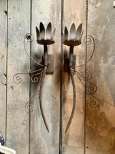 Wandkerzenhalter, 2 Stück, Eisen, Wanddekoration, Teelichthalter