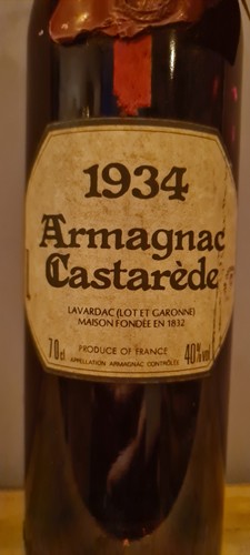 Armagnac castarède 1934 - armagnac,