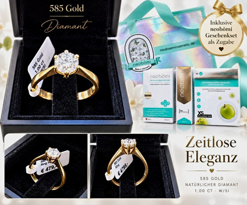 585 14k gelbgold solitärring - 585,