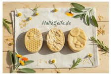 Handgemachte Honig Bienenwachs Naturseife Kamille Ringelblume & Vit E  (50€/kg)
