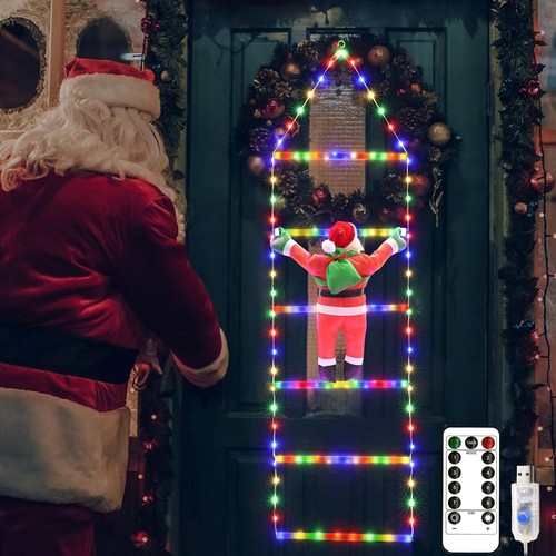 Kletternder weihnachtsmann mit - weihnachtsmann,