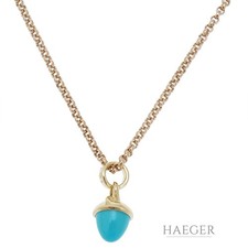 Tamara Comolli Kette 48 cm mit Mikado Bouquet Anhänger Türkis Gelbgold 18 Karat