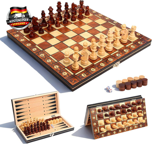 Schachspiel holz magnetisch - schachspiel,