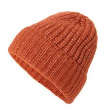 TCM Ripp-Strick Mütze Beanie mit Wolle Kopfbedeckung Orange Umschlag NEU o.Etik.