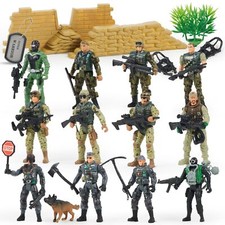 16 Stücke Militär Soldaten Spielset Armymen Figuren mit 12 realistischen Army...