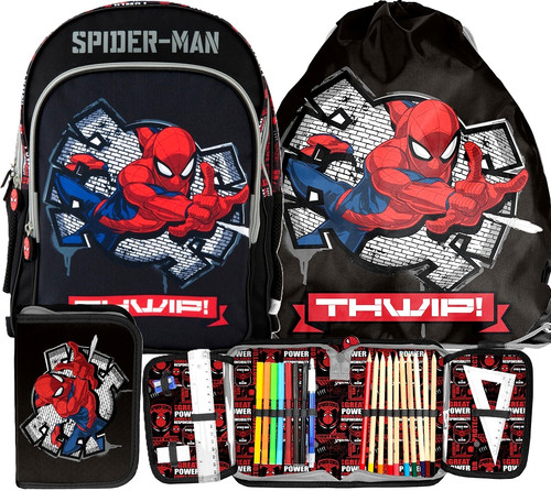 Spiderman schulranzen set 3in1 - schulranzen,