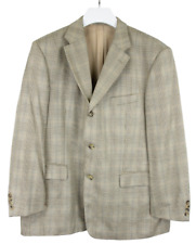 Hugo Boss Da Vinci Jacke Herren (Eu) 56 Seide Wolle Geknöpft Taschen Kariert