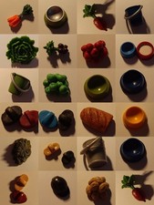 Schleich Zubehör Ersatzteile Striegel Möhre Salat Brot Napf Eimer  Reithelm z.A.