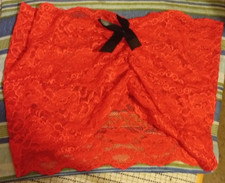 Bandeau Top , bauchfrei, Spitze Stoff in Rot - Größe L - Länge 26 cm