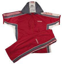 Gr. D5 M ? Vintage Adidas Trainingsanzug 90er Jacke + Hose Retro Adibreak Knopf