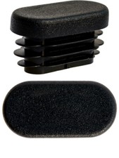 2 Kunststoff Lamellen Stopfen F101 Möbel Stuhl Tisch Gleiter Flach Kopf Ovalrohr