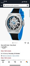 Aknight Herren Automatikuhr – Skeleton Design, Edelstahlgehäuse,  Silikonarmband