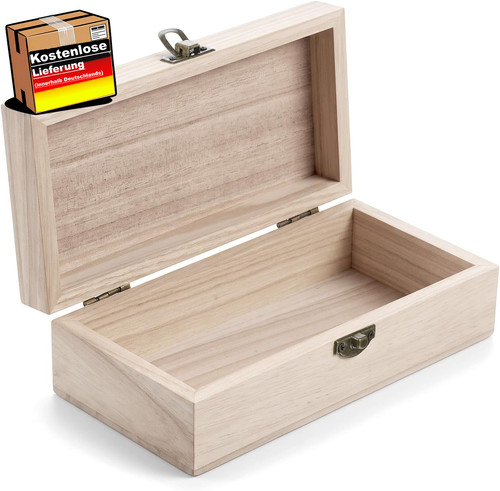 Holzkiste mit deckel 20x10x6 - holzkiste,