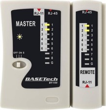Kabeltester Basetech BT-100 Geeignet für RJ-45, RJ-11