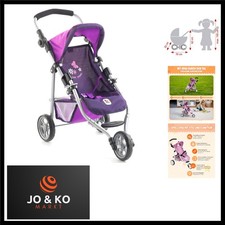 Puppenbuggy Lola, Jogging-Buggy, Puppenjogger, Puppenwagen, Pflaume, lila, 70...
