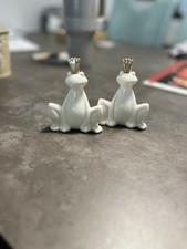 Froschkönig Dekofigur Mit Krone Weiß Und Gold