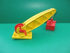 Lego Duplo Kran Ausleger Kragarm Seilwinde auf Drehplatte Vintage 1984 (120223V)