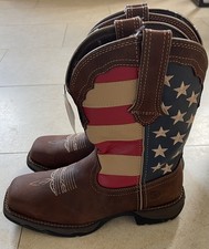 Durango Women's Size 7.5M Lady Rebel Patriotic Flag Work Boot - Steel Toe -