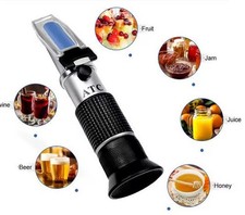 Refraktometer Alkohol 0-25 %  Brix 0-40 % Zucker Wein Konzentration Densitometer