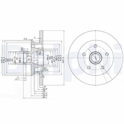 Delphi bremsscheibe bg2468 - 2x,