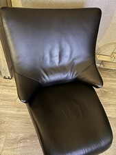Relax Sessel Liege WK Wohnen Solo 699 Echt Leder Schwarz Chrom Design 