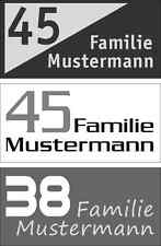 Hausnummer-Namensschild--Türschild Kunststoff NEU