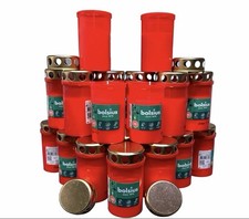 20x Grabkerzen mit Deckel rot