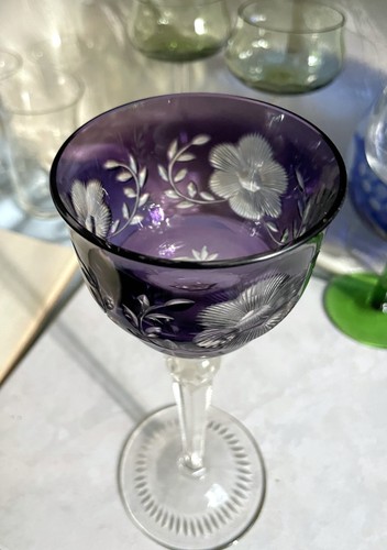 Vintage kristallglas lila - vintage, -lila