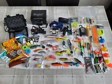 ANGELZUBEHÖR MIT KLASSE FREILAUF ANGELROLLE + WOBBLER + FERNGLAS + KOPFLAMPE !