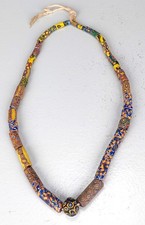 DM. 3450 antike Murano - Afrikanischer Millefiori cane  Kette  ca. 40 cm 18. Jh