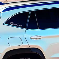 Instagram Aufkleber mit Wunschtext 20 cm - Werbung Tuning Sticker User Name KFZ